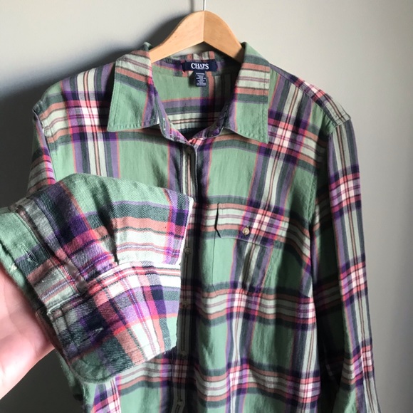 Ralph Lauren Plaid Green Button Down Plus Size - Picture 3 of 3